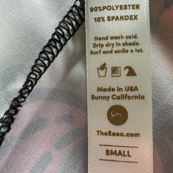 The Seea Hawaiian Reed Shirt Womens Small Green Short Sleeve Button Freya New - Picture 9 of 10